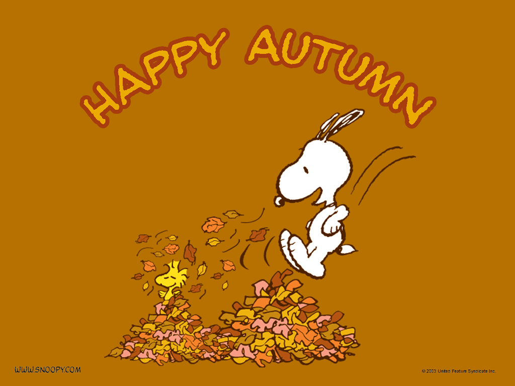 Snoopy Happy Autumn Wallpaper