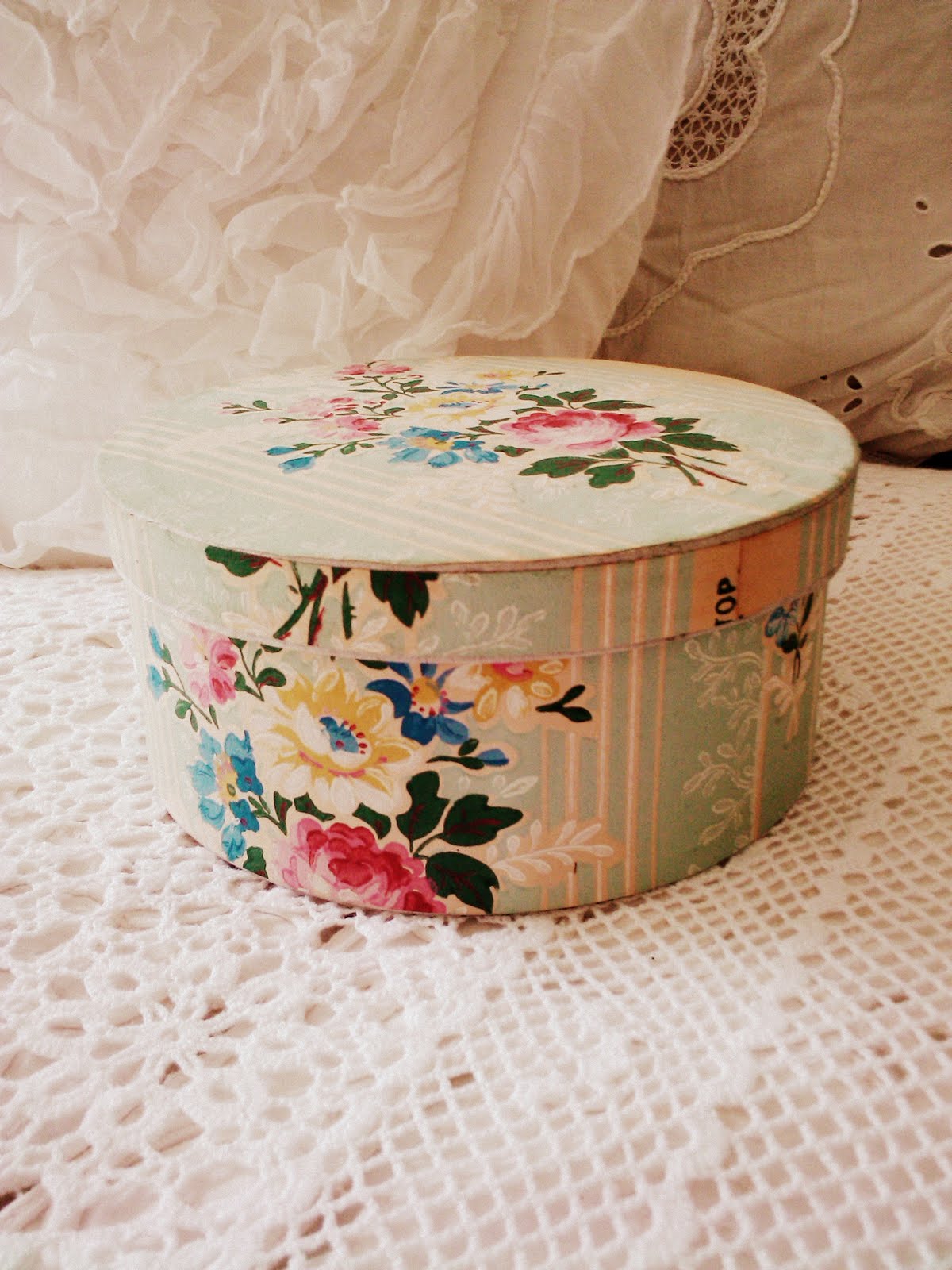 Adeline Country Cottage Vintage Wallpaper Storage Boxes