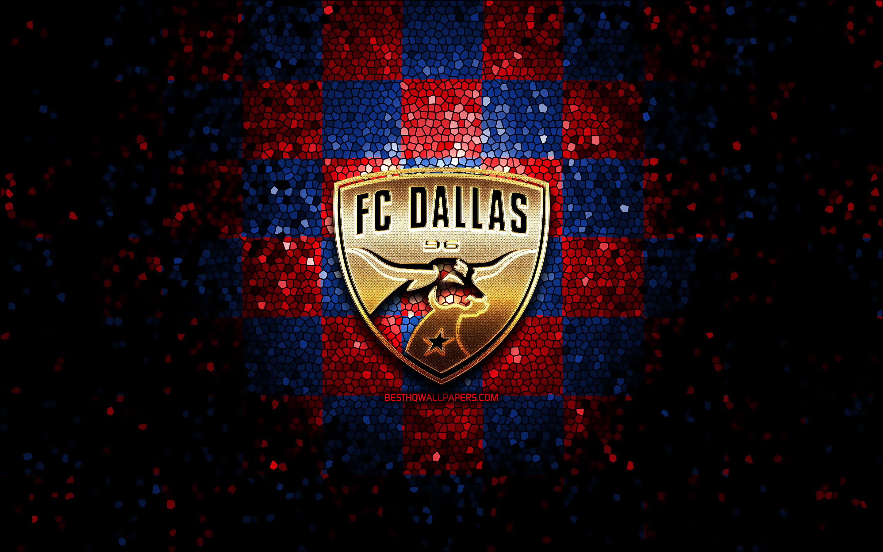 Wallpaper Dallas Fc Glitter Logo Mls Blue Red