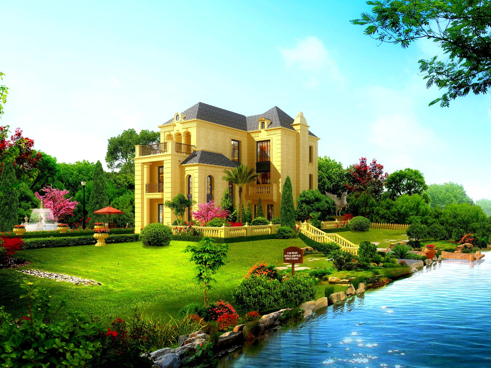 Beautiful house wallpaper 10490 PC en