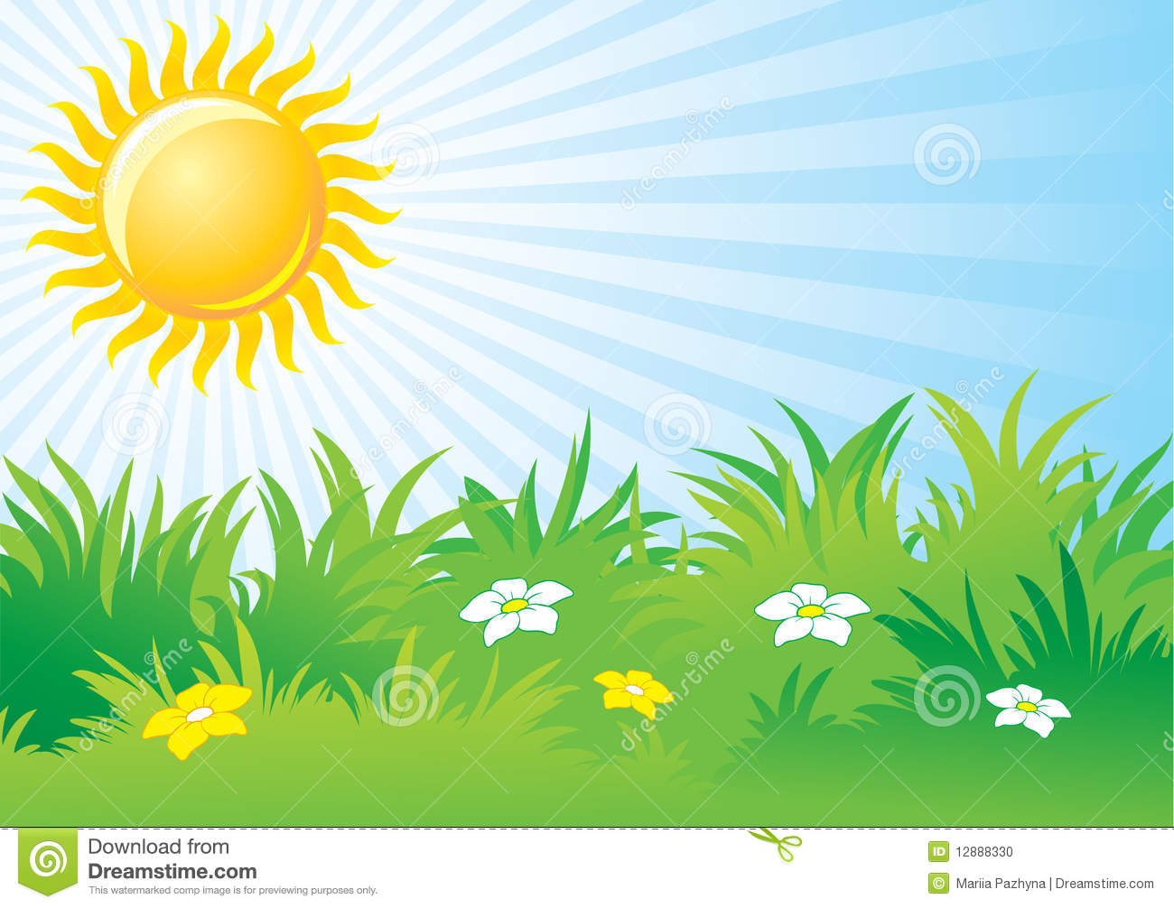 Sunny Day Background Bright Clip Art