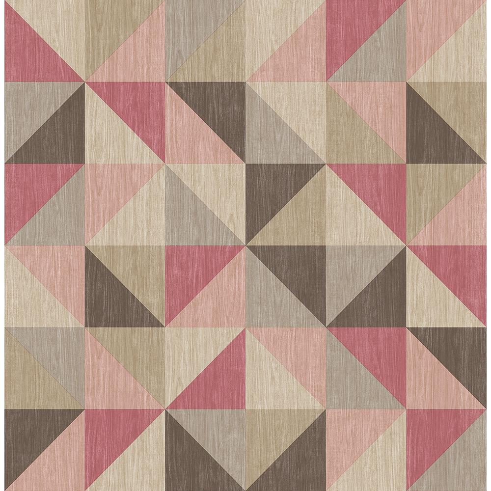 A Street Puzzle Pink Geometric Wallpaper Sample 22622sam