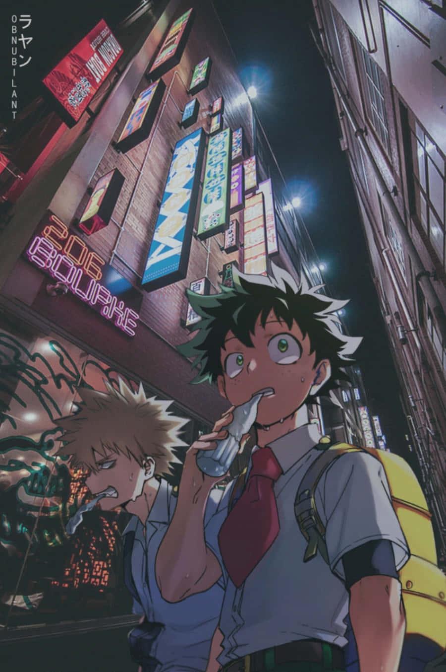 The Determined Hero Deku Mobile Wallpaper