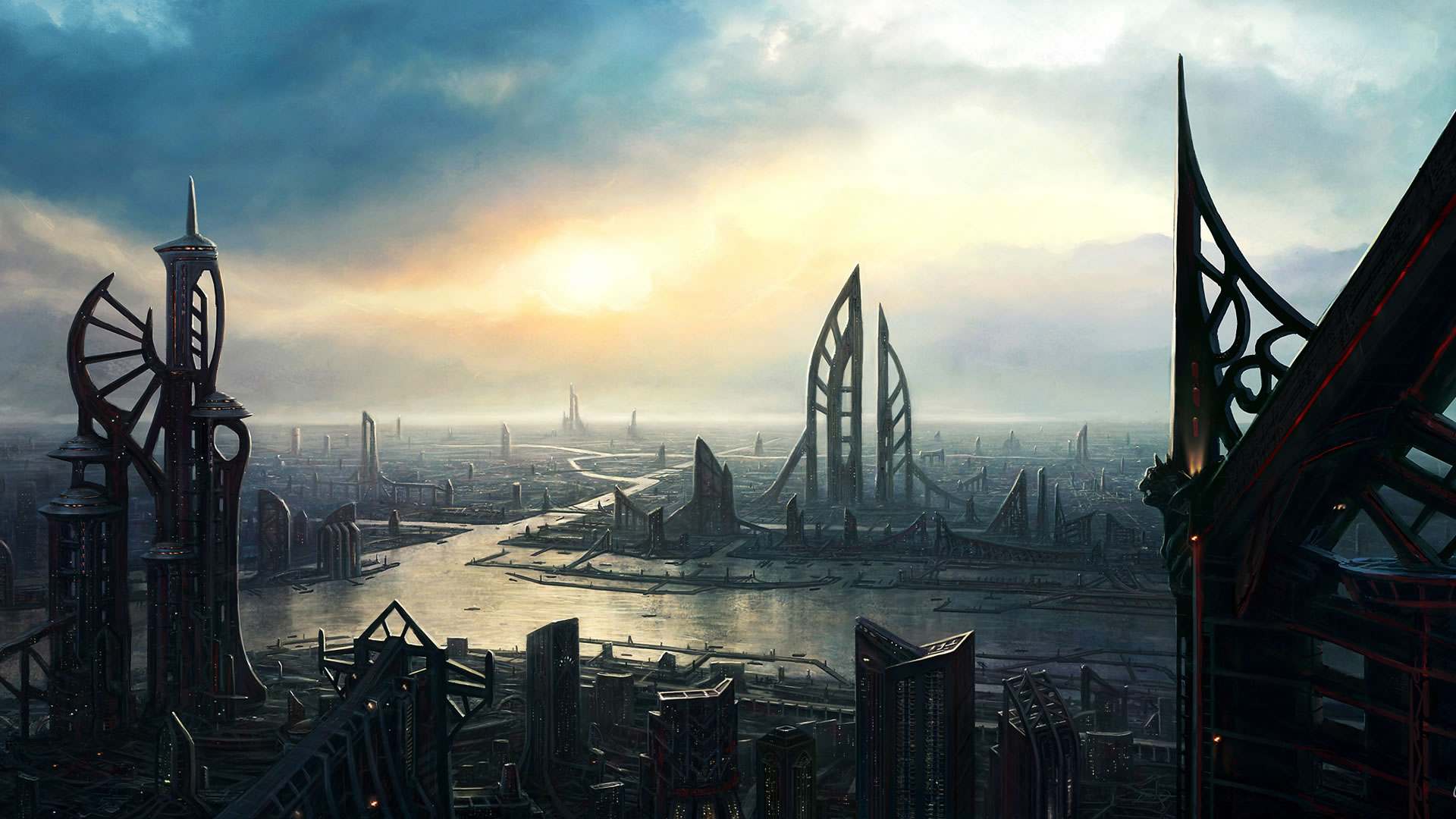 City Of Retribution Science Fiction Cities Wallpaper Image
