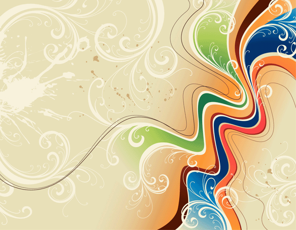 Wavy Floral Free Vector Background 123Freevectors