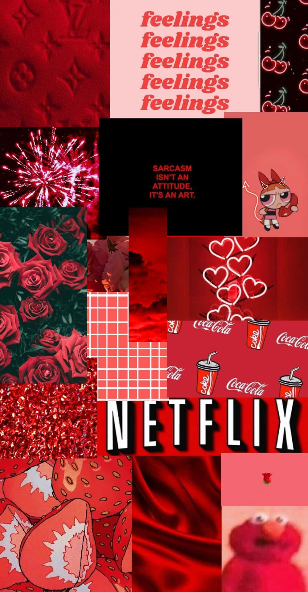Show Off Your Fun Energetic Style With Red Cute Aesthetic Wallpaper