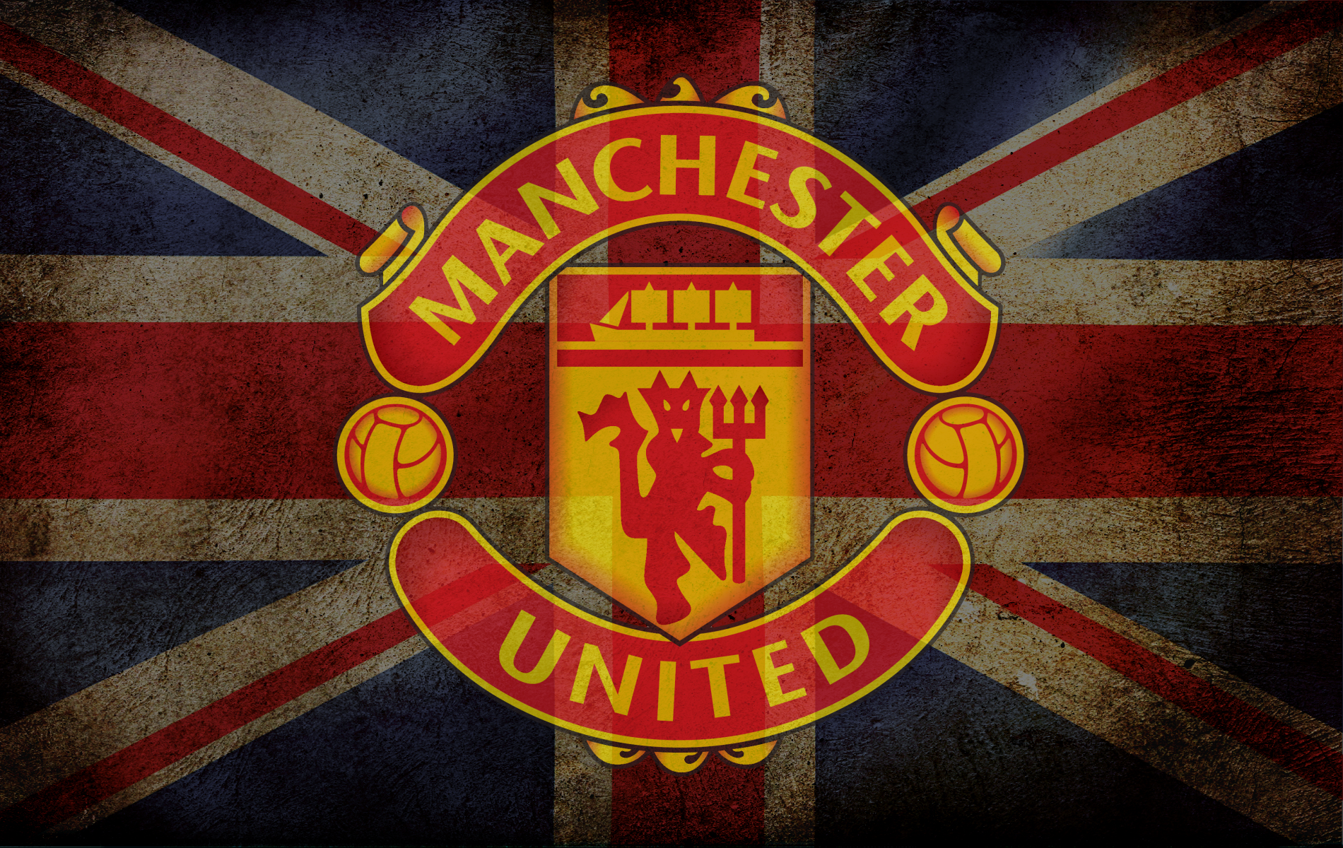 Manchester United In Flag English Wallpaper HD High