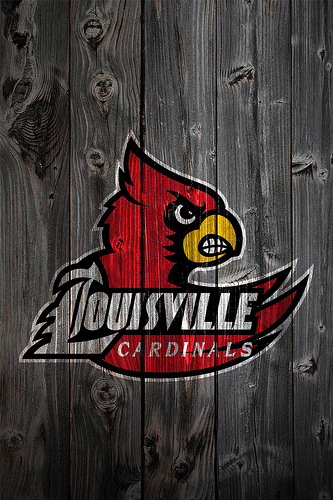 Louisville Cardinals Wood iPhone Background