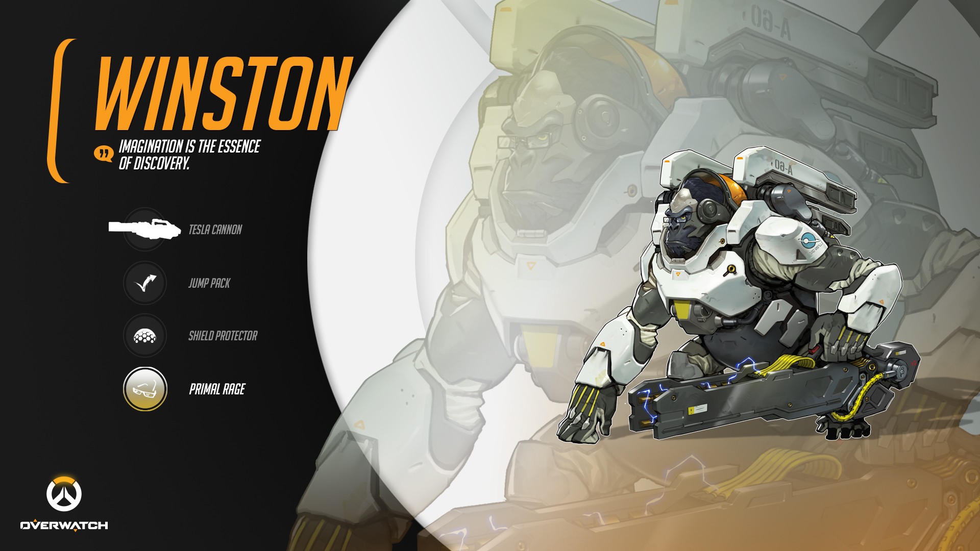 Overwatch Factfile Winston HD Wallpaper Background Image