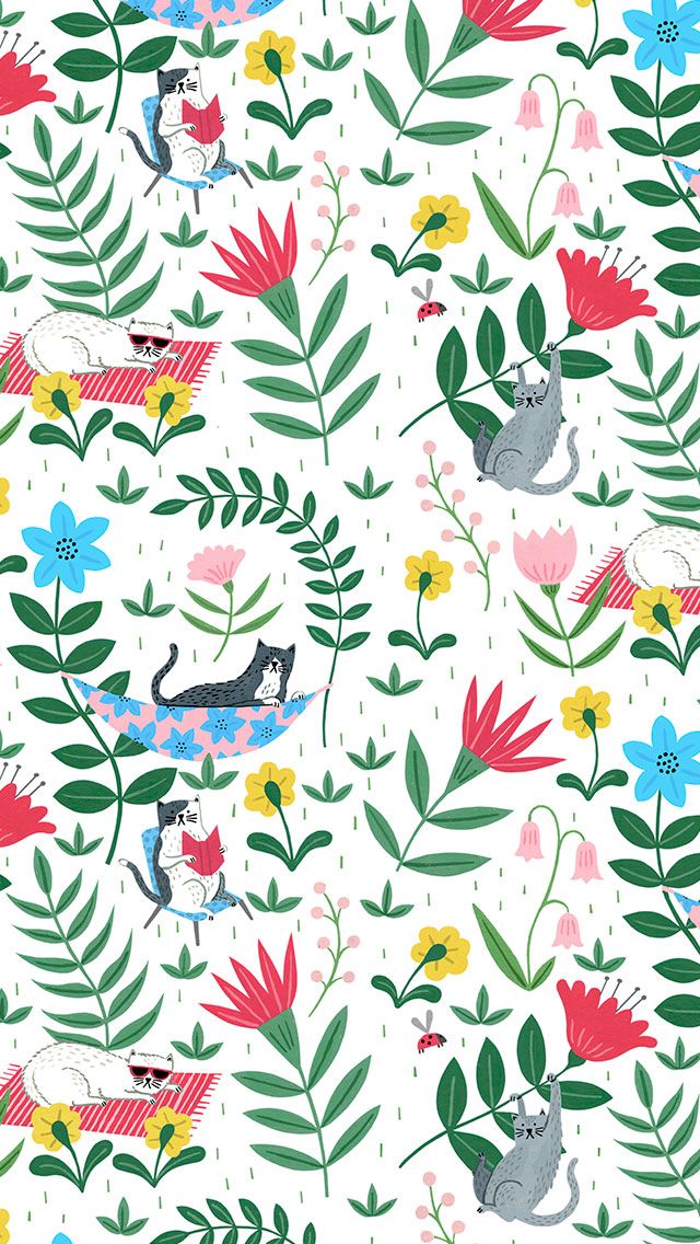 Cat Wallpaper Print Pattern In iPhone
