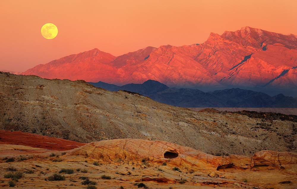 Valley Of Fire Moonrise Fine Art Nature Photography By Steve Perry