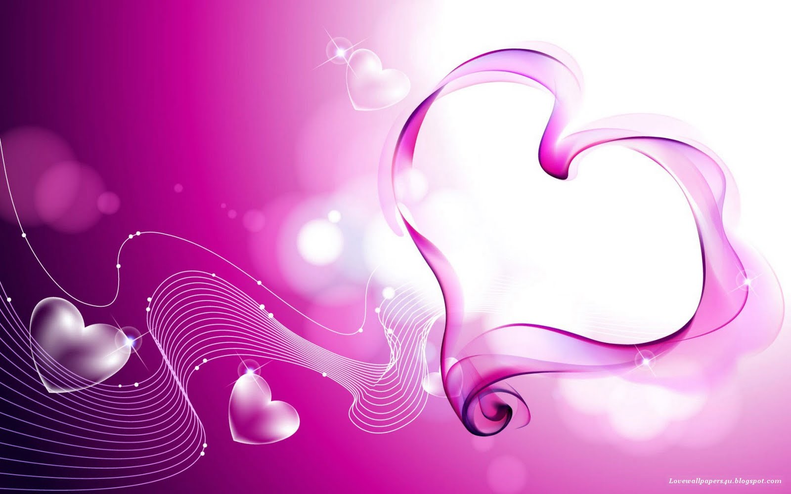 Pink Love Hearts Smoke Wallpaper Romantic