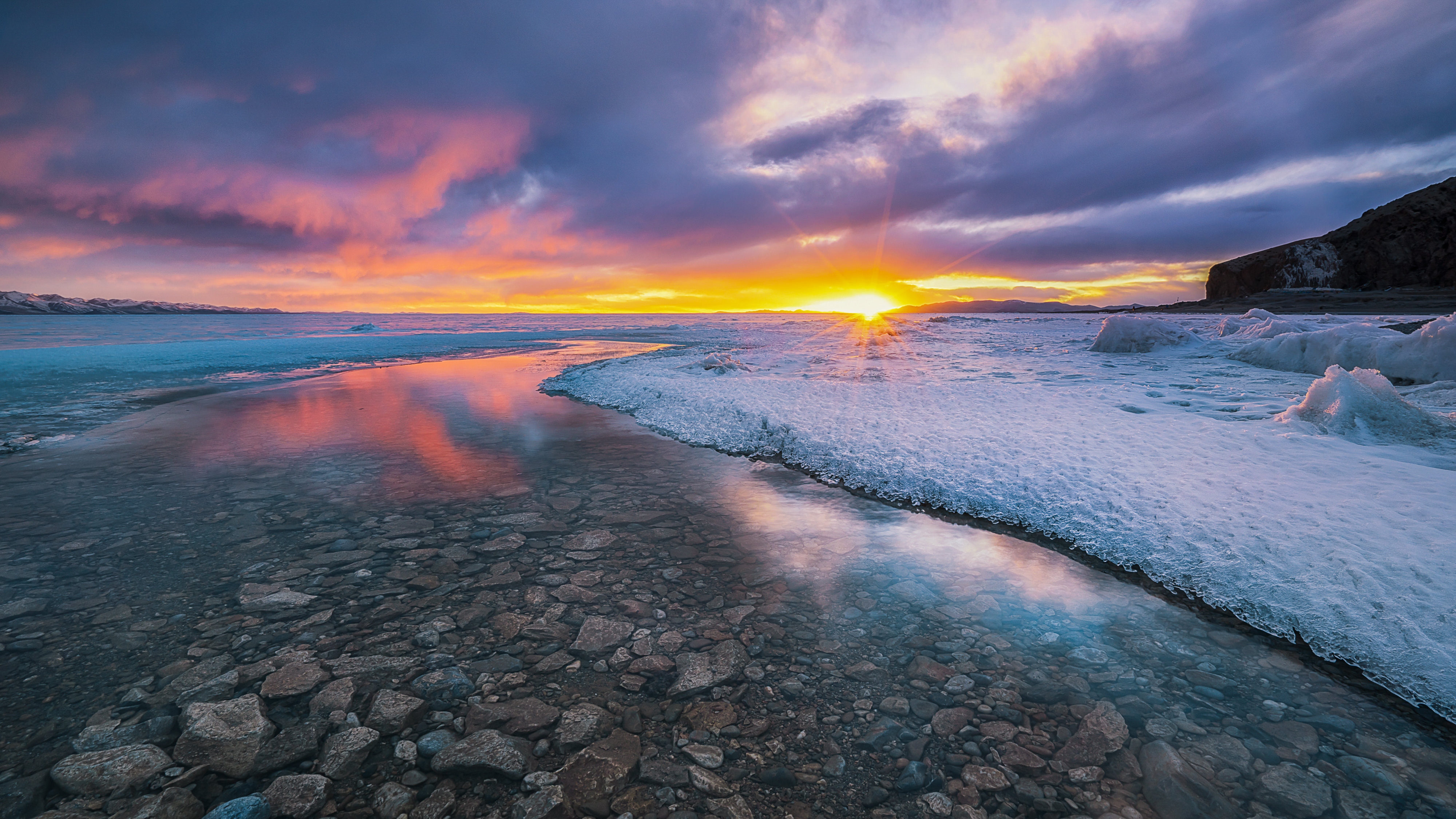 Ice Rocks Cold Ocean 4k Wallpaper HD Nature Image Photos
