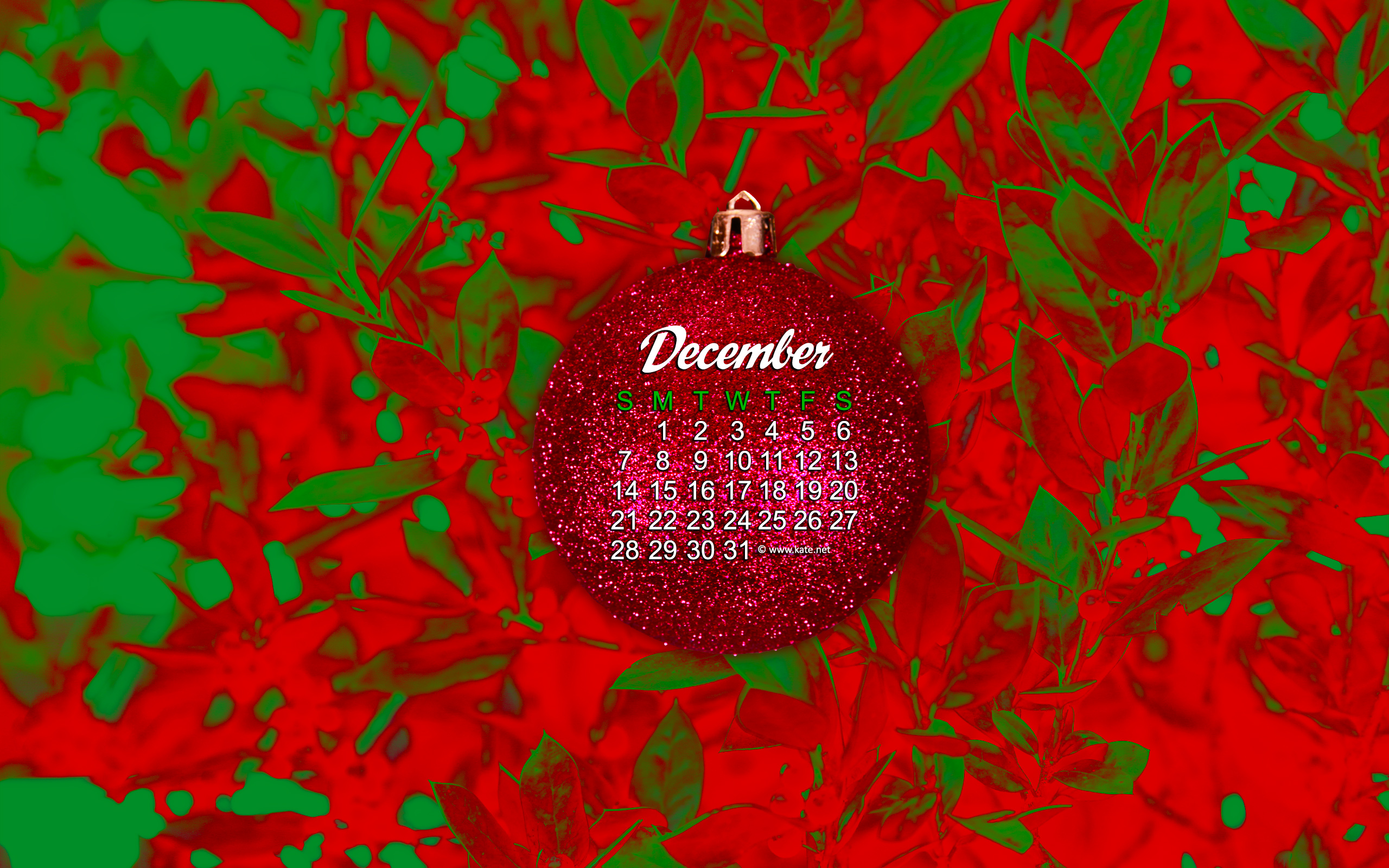 December Calendar Wallpaper Ornament Photo Kate Created
