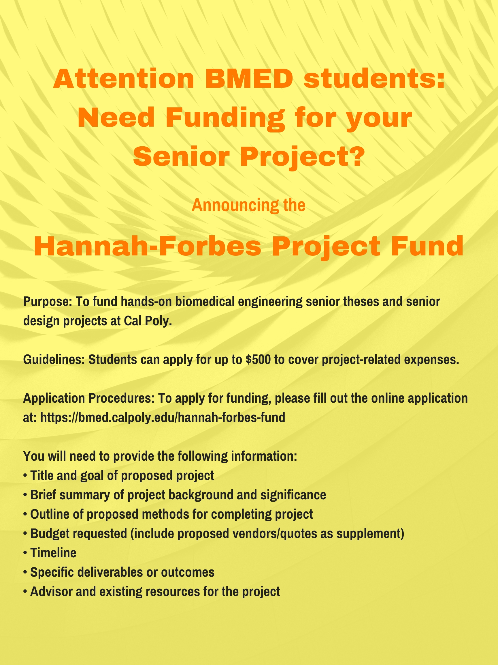 Hannah Forbes Fund Biomedical Engineering Cal Poly San Luis