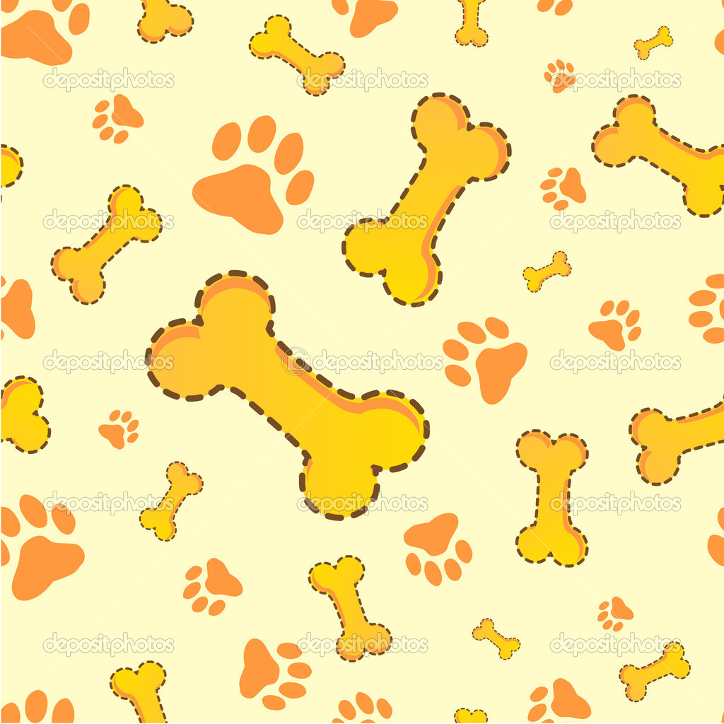 Bone And Paw Dog Texture Stock Illustration HD Background