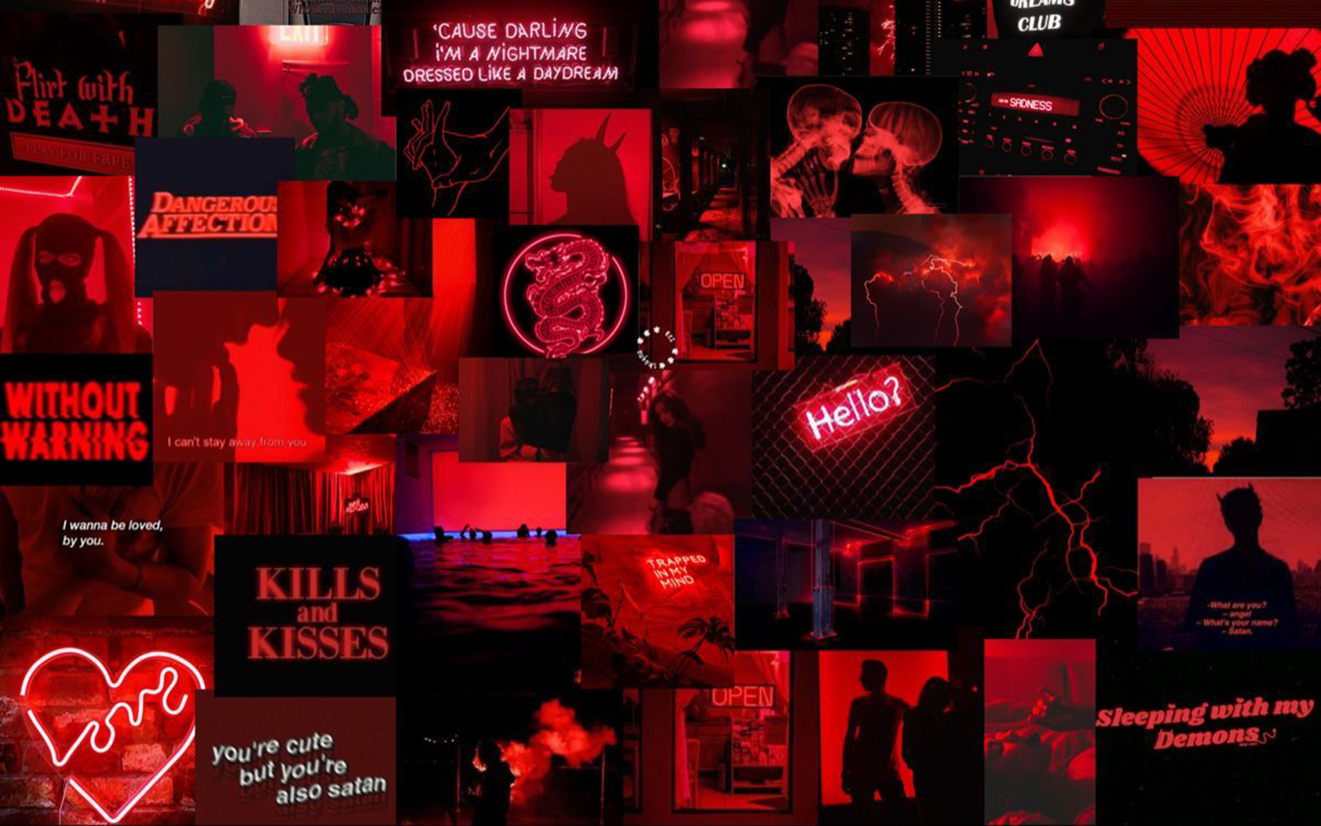 Red And Black Aesthetic Computer Wallpaper