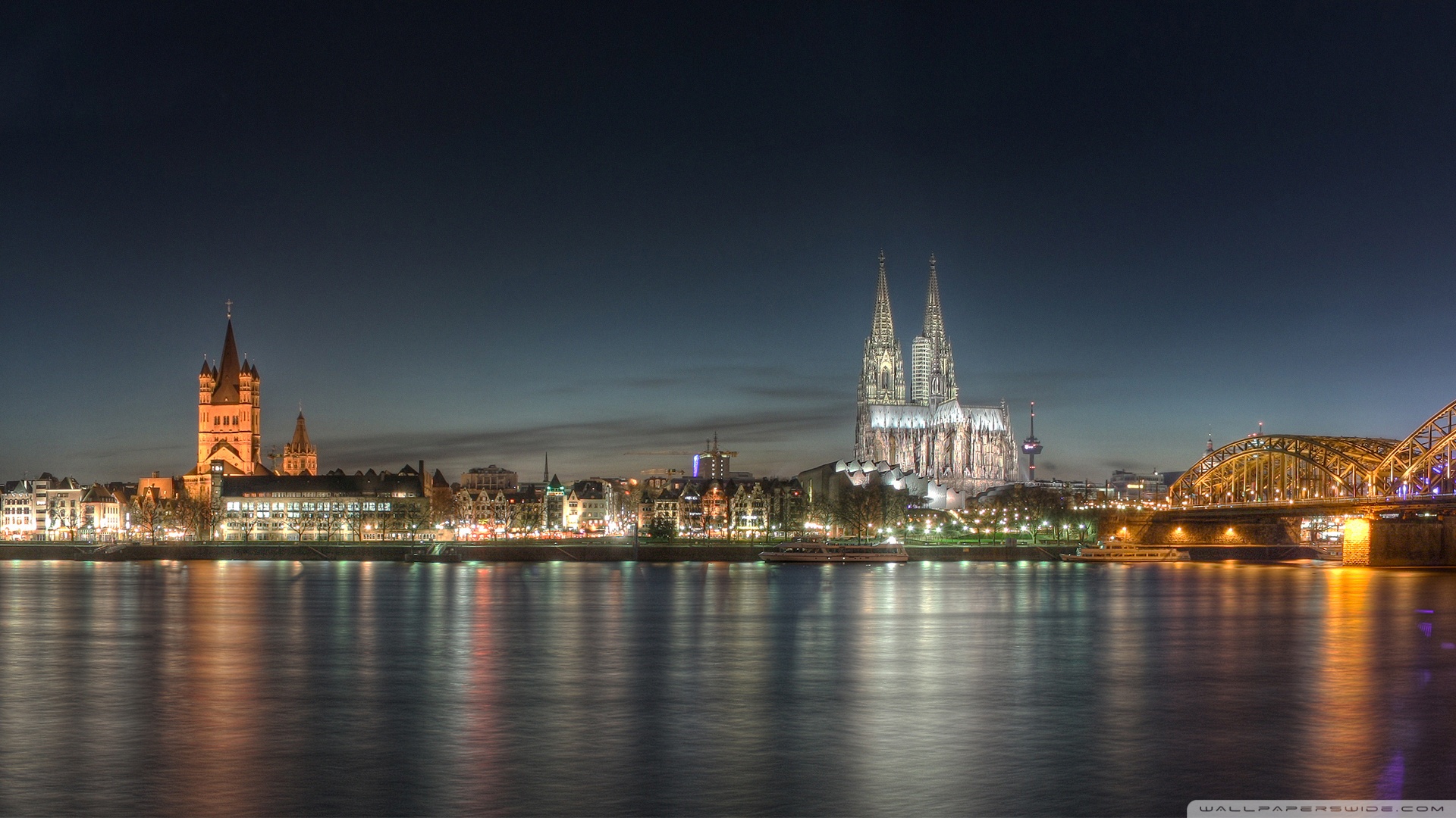 Cologne At Night 4k HD Desktop Wallpaper For Ultra Tv