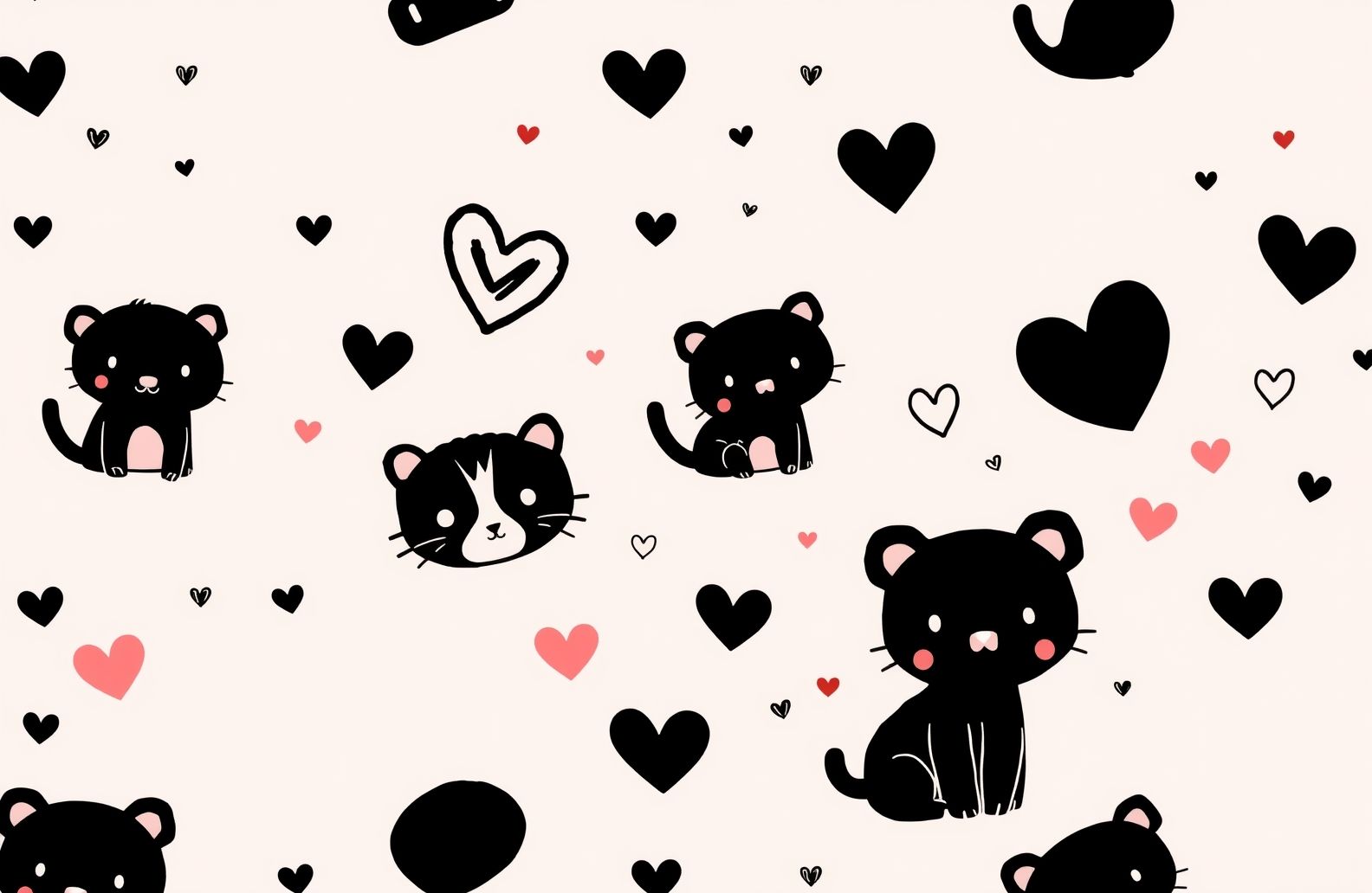Cute Black And Pink Wallpaper