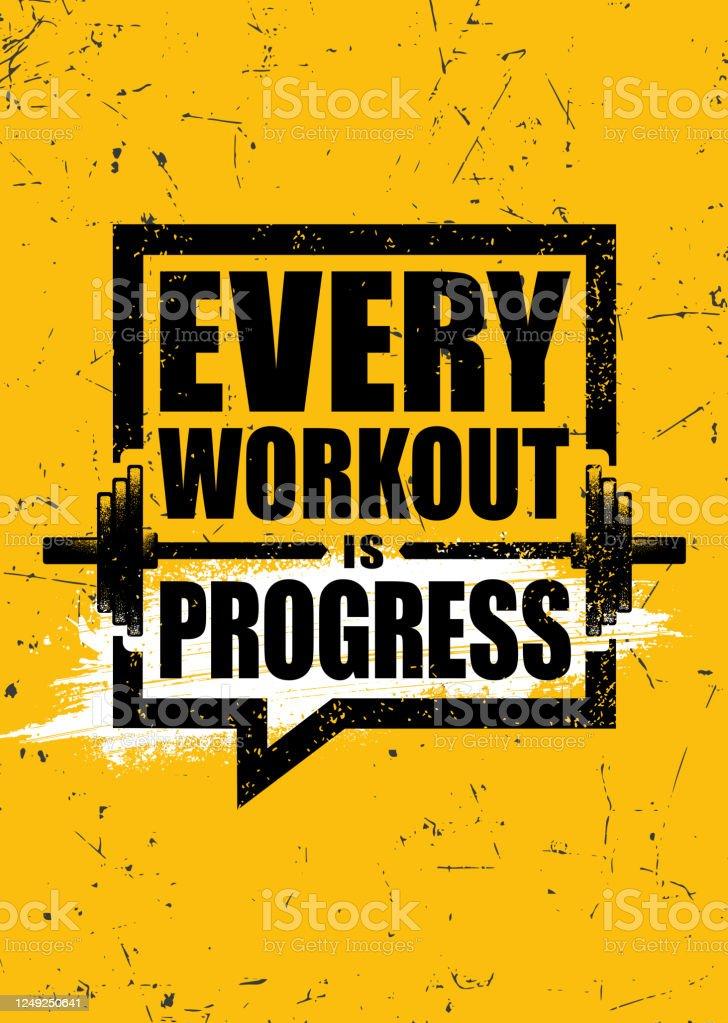 Every Workout Is Progress Inspiring Sport Typography Motivation