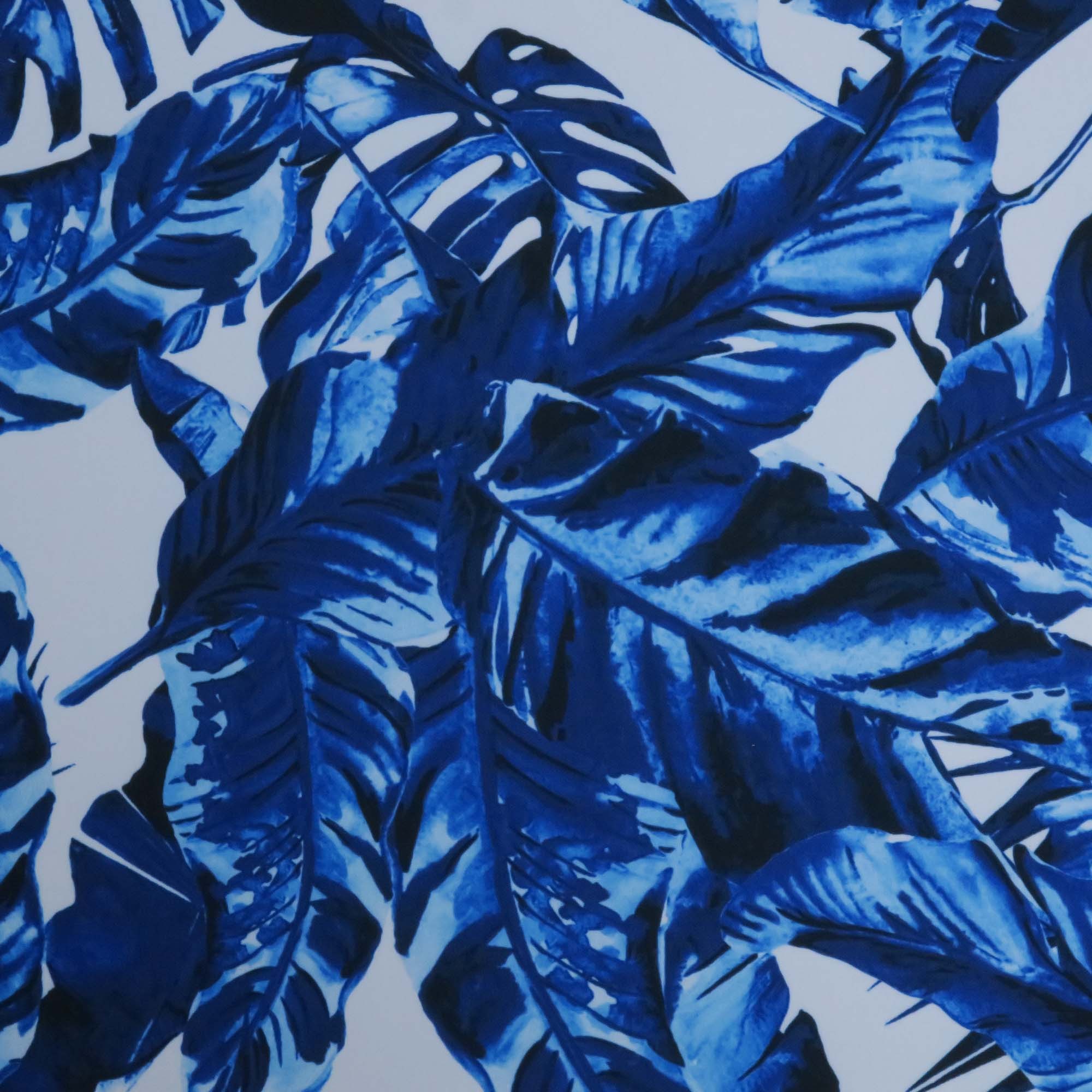 🔥 Free Download Cerulean Blue Leaves Printed On White Background Silk ...