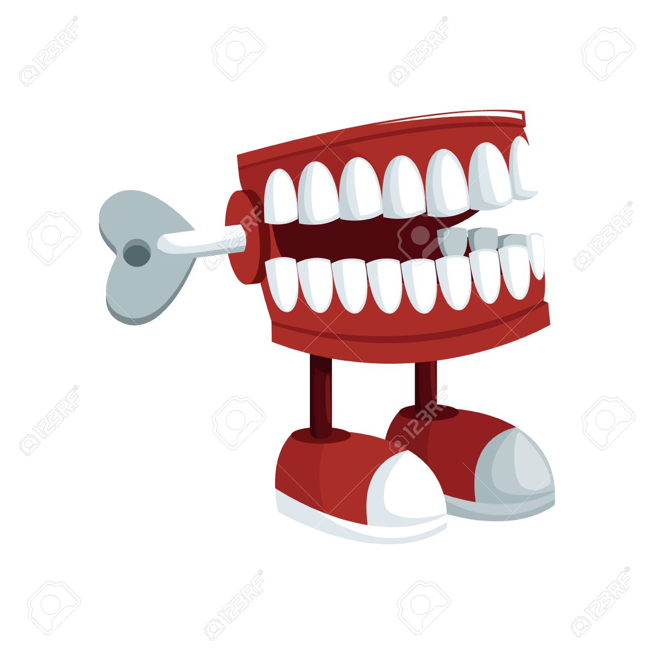 Teeth Practical Joke Icon Over White Background April Fools