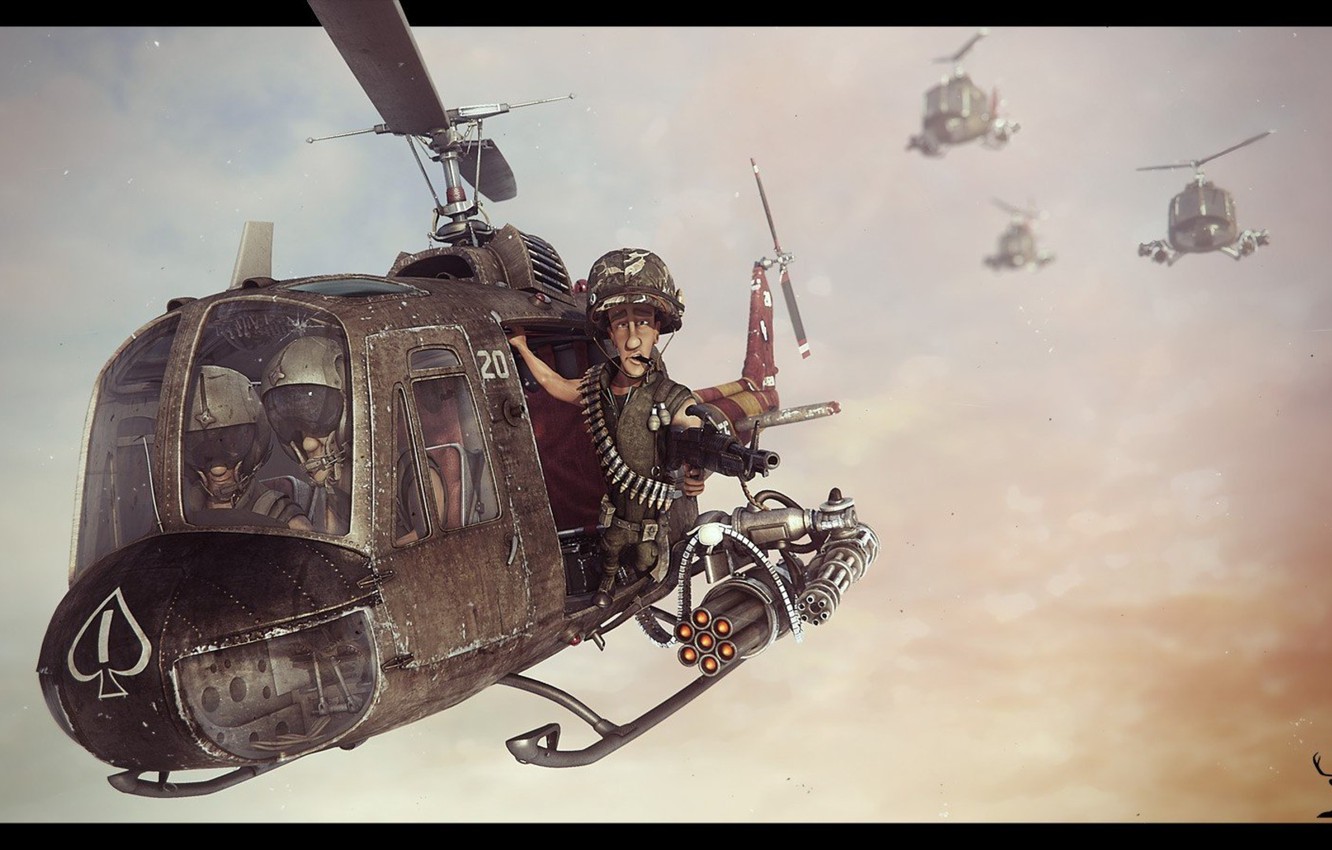 Wallpaper Weapons Flight Helicopter The Trick American Art