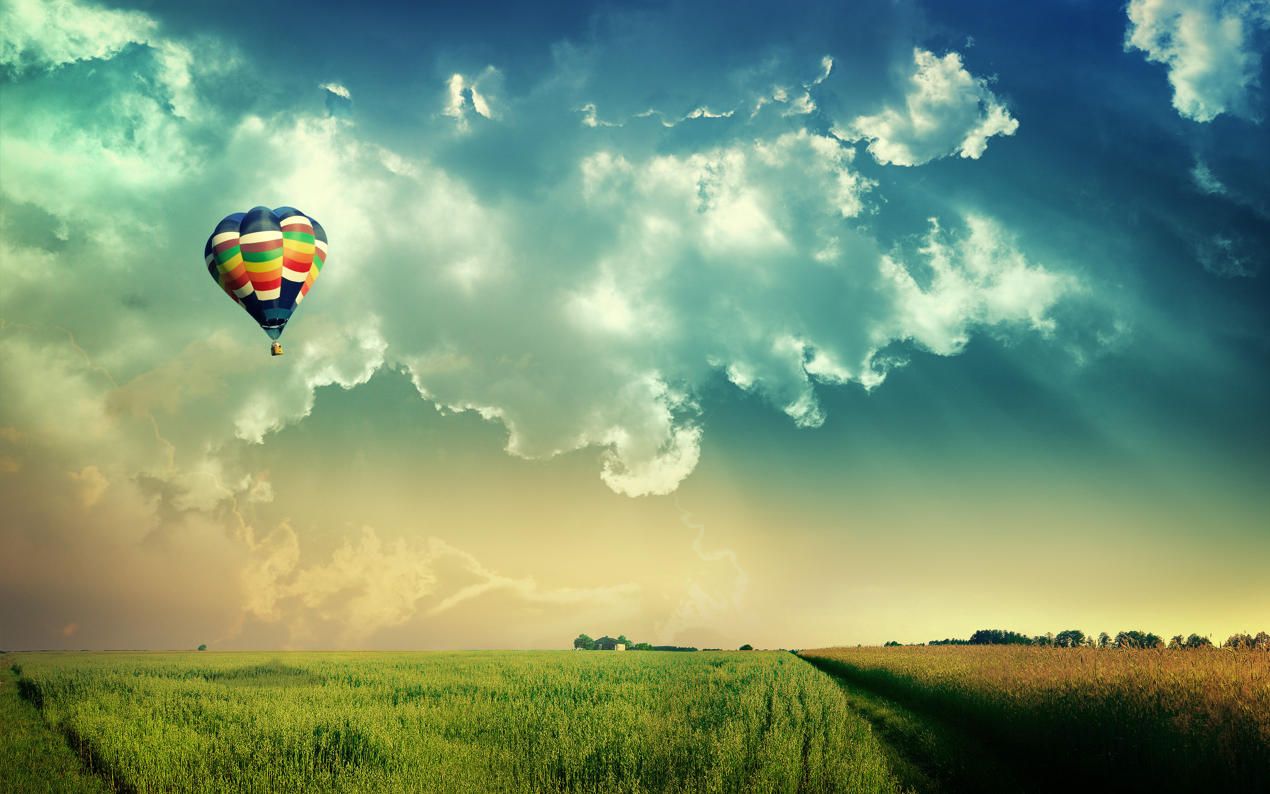 Balloon In The Sky Desktop Wallpaper