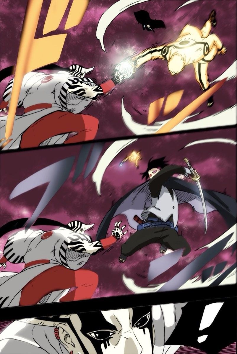Naruto And Sasuke Vs Jigen Anime Art
