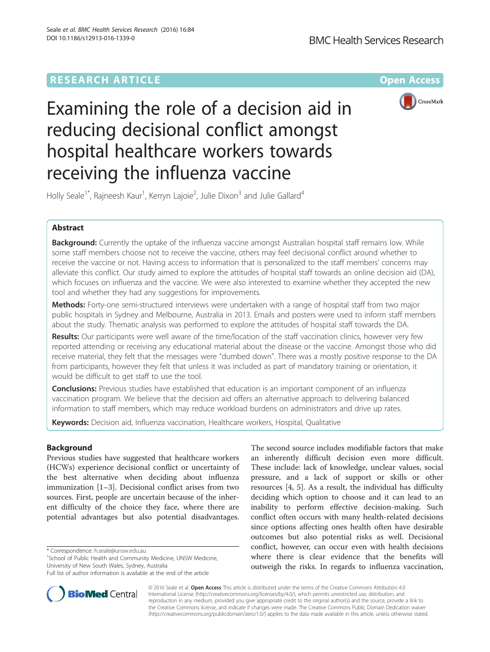 Examining The Role Of A Decision Aid In Reducing Decisional