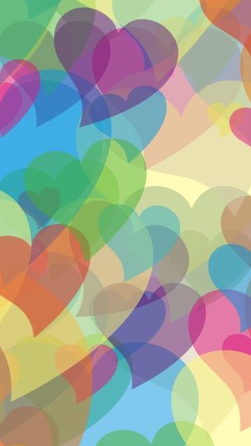Abstract Color Hearts Mobile Phone Wallpapers 360x640 Cell Phone Hd