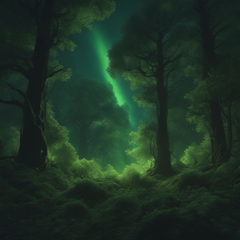Dark Green Forest Wallpaper