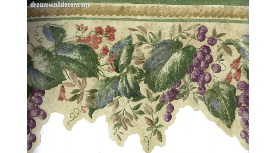 grape wallpaper border Grasscloth Wallpaper