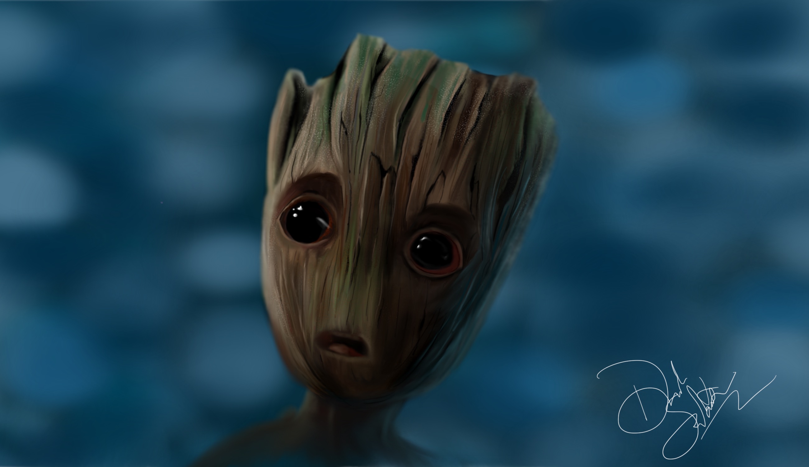 Baby Groot Digital Painting Gotg
