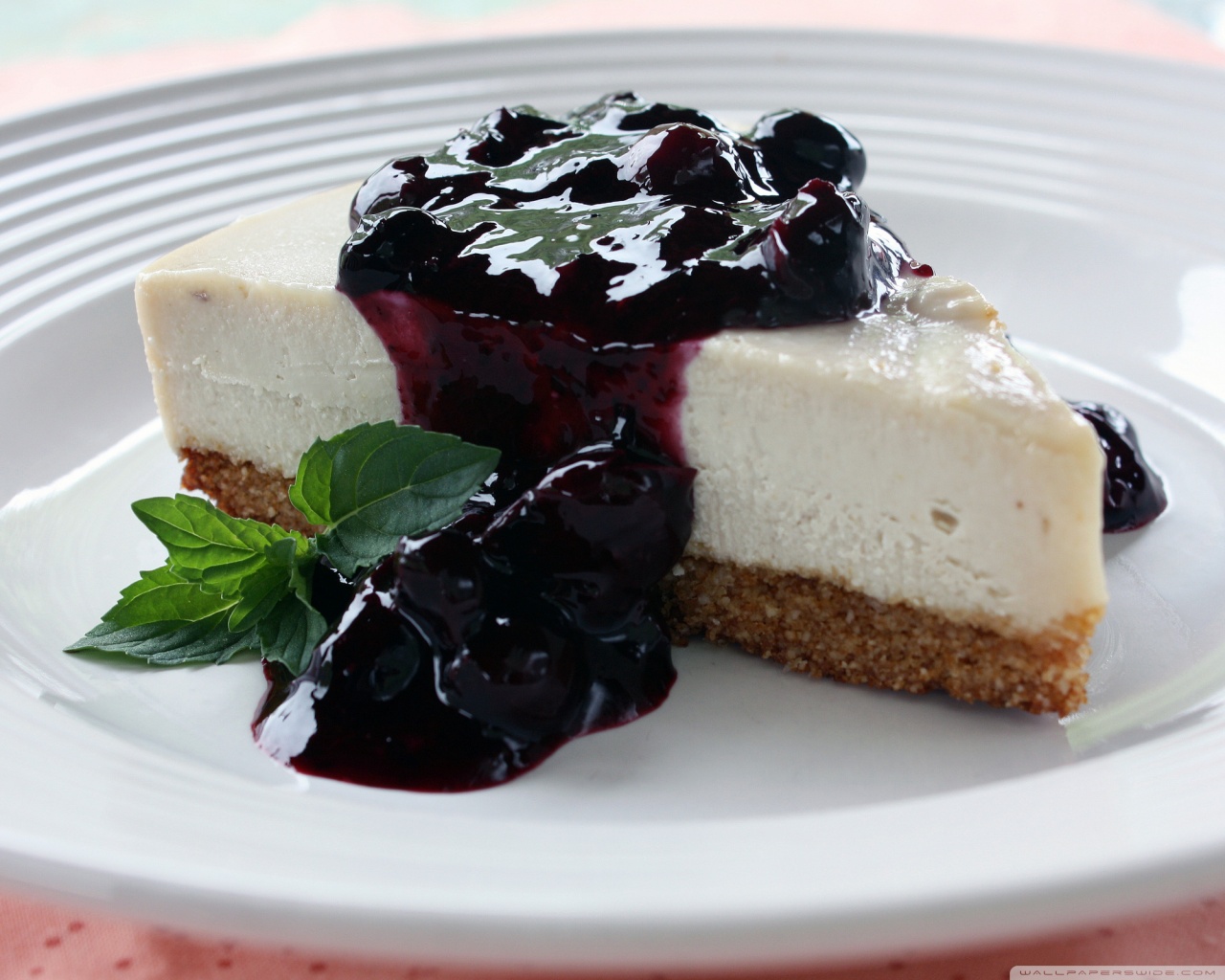 Cheese Cake With Blueberry Sauce 4k HD Desktop Wallpaper For