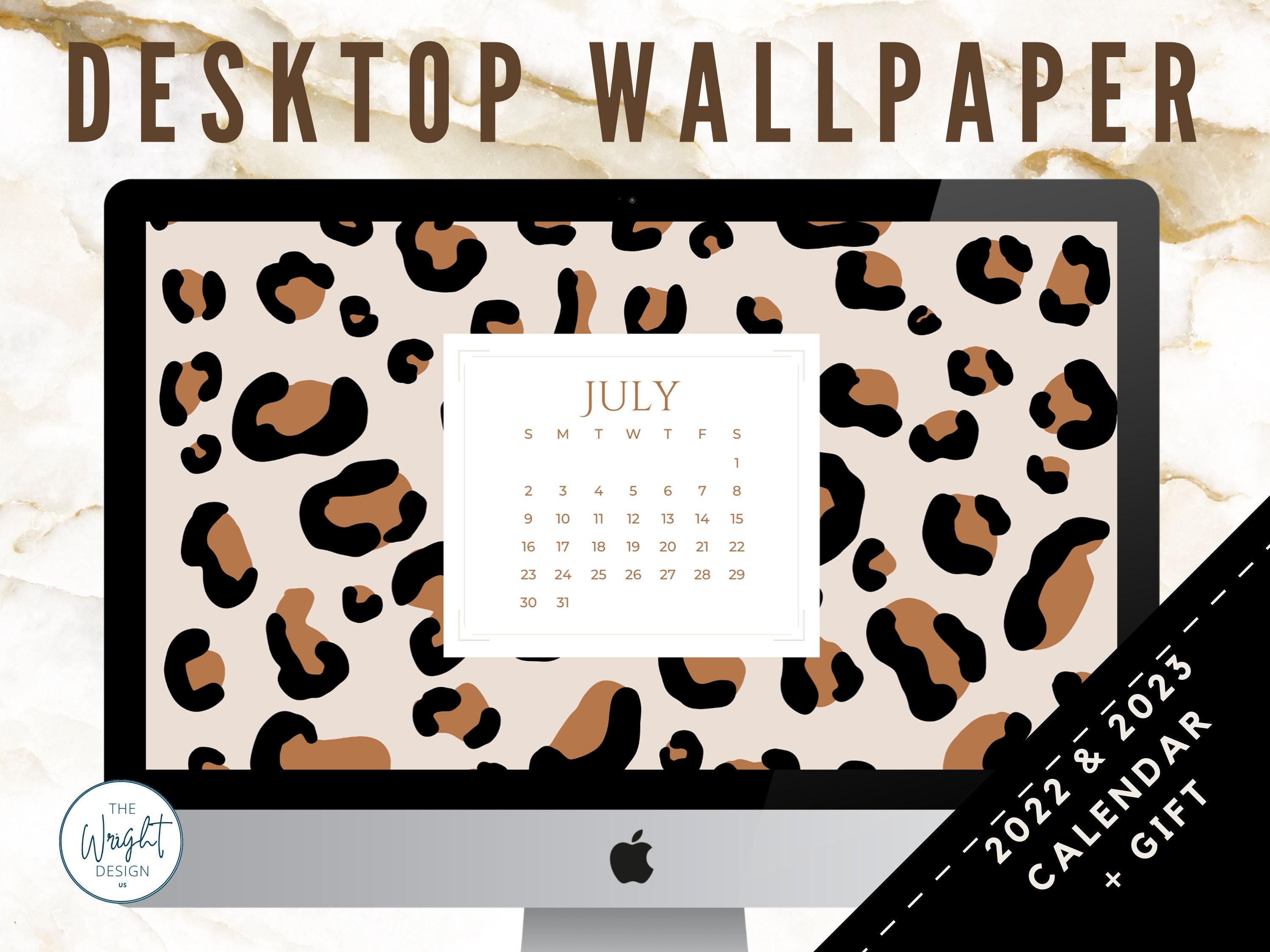 2022 2023 Cute Leopard Desktop Wallpaper Calendar Feminine   Etsy