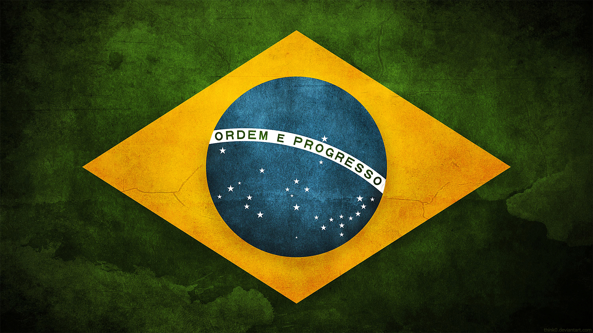 Brazil Flag By Think0