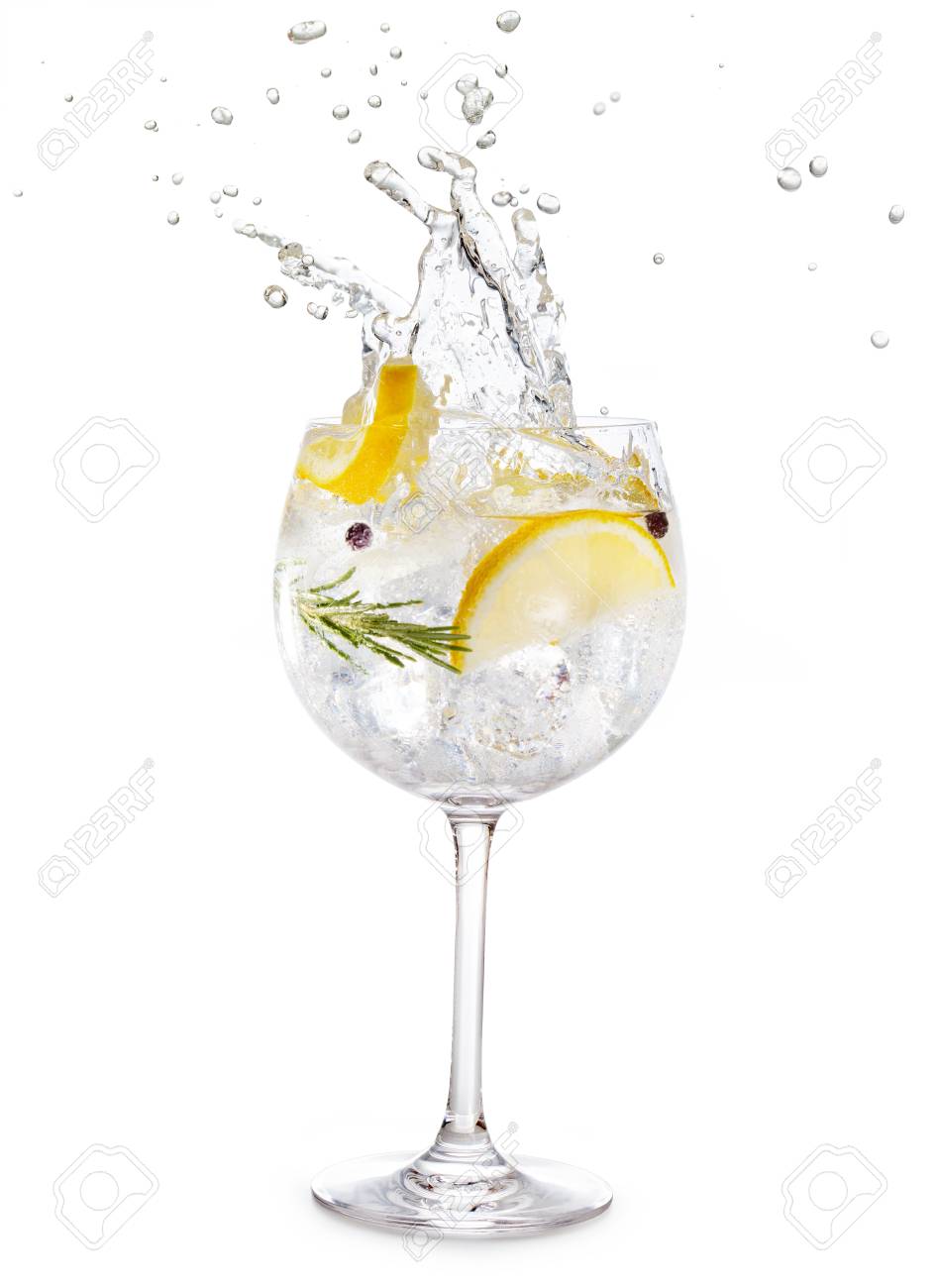 🔥 Free download Gin Tonic Splashing Isolated On White Background Stock