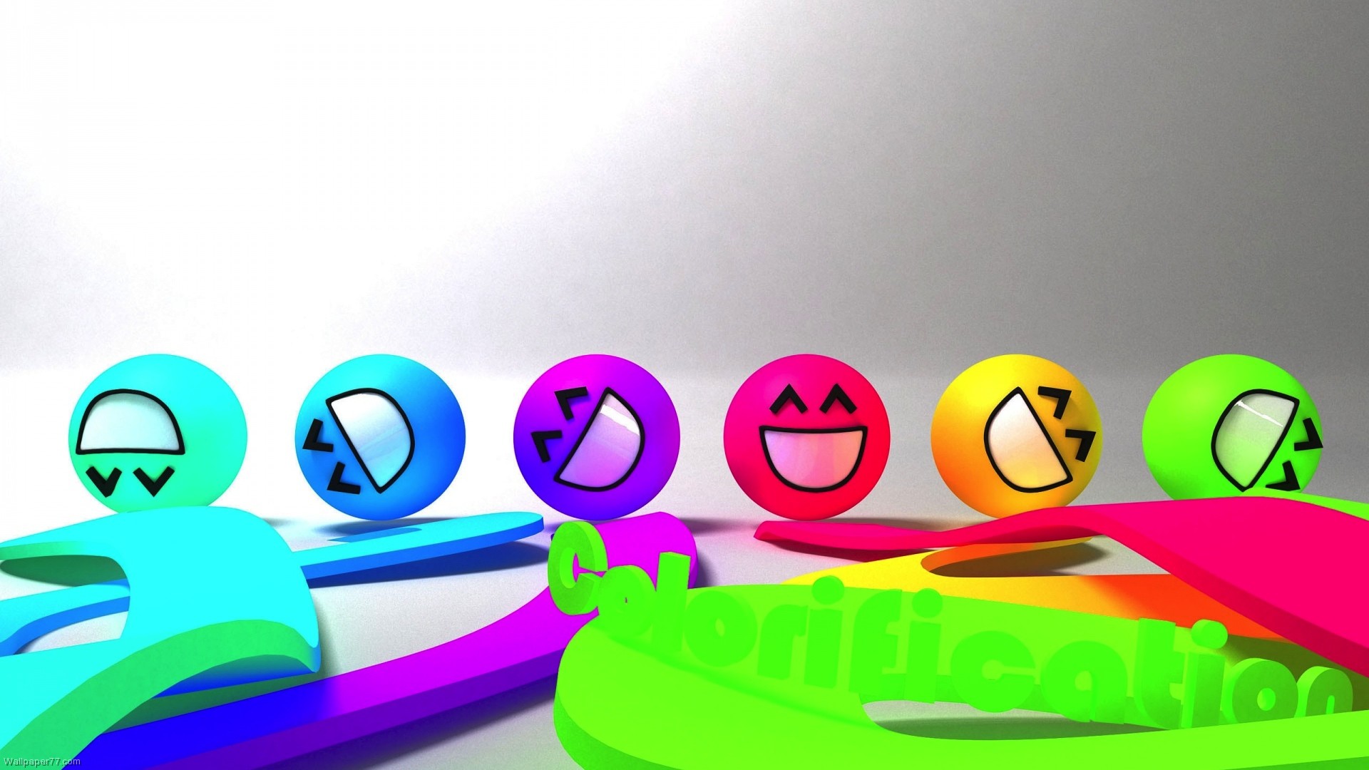 Wallpaper Cute Smiley Faces Colorful Funny Fun