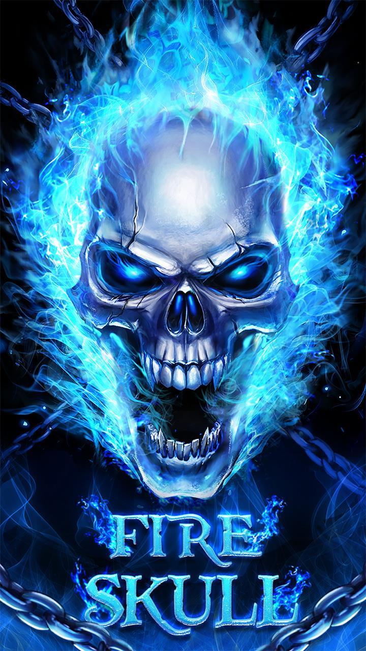 Blue Fire Skull Bone Live Wallpaper For Android Apk