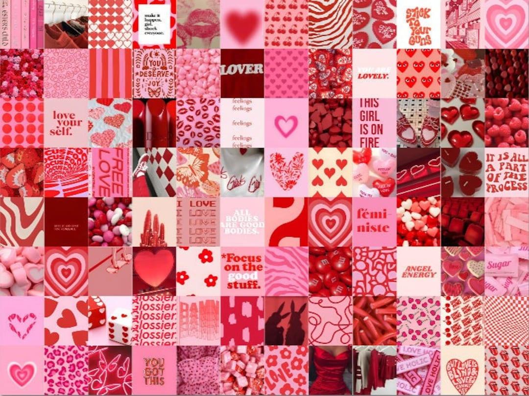 Buy Lovecore Valentines Day Aesthetic Collage Kit 100pcs Online