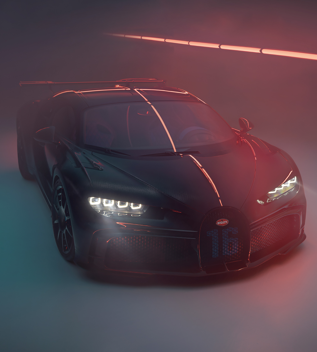 Bugatti On The Force Of Agility Enlightened By Lasers