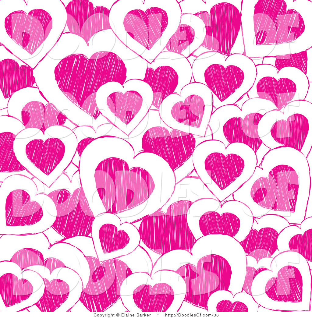 Vector Clipart Of A Valentine S Day Background Pink Doodle Hearts