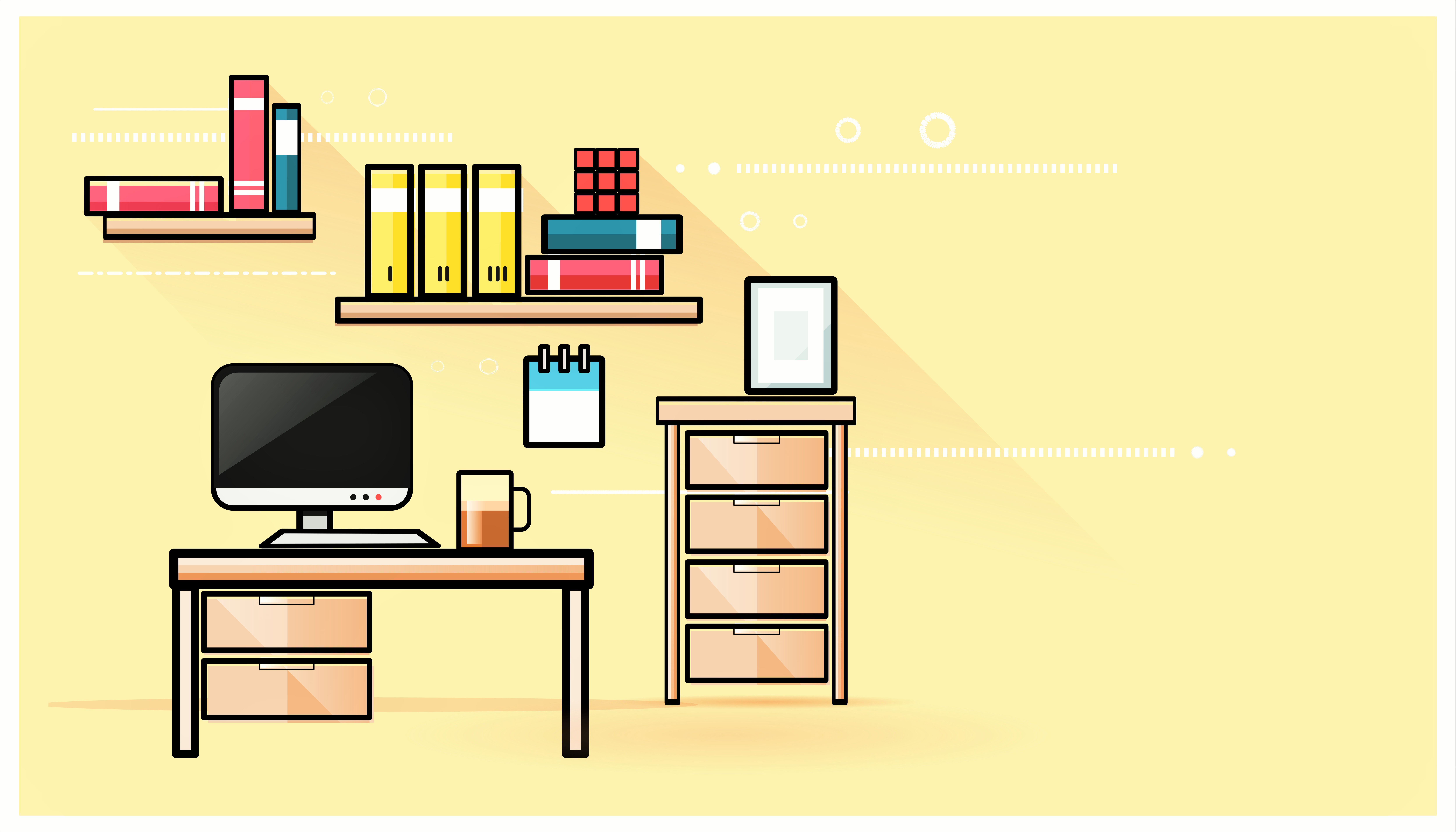 Student Workstation Desk Computer Books Minimalism 10k 8k HD 4k Wallpaper Image