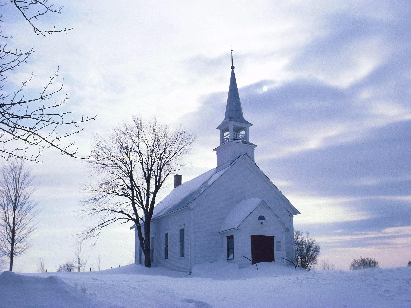 HD Wallpaper Country Church In Winter Photography Image