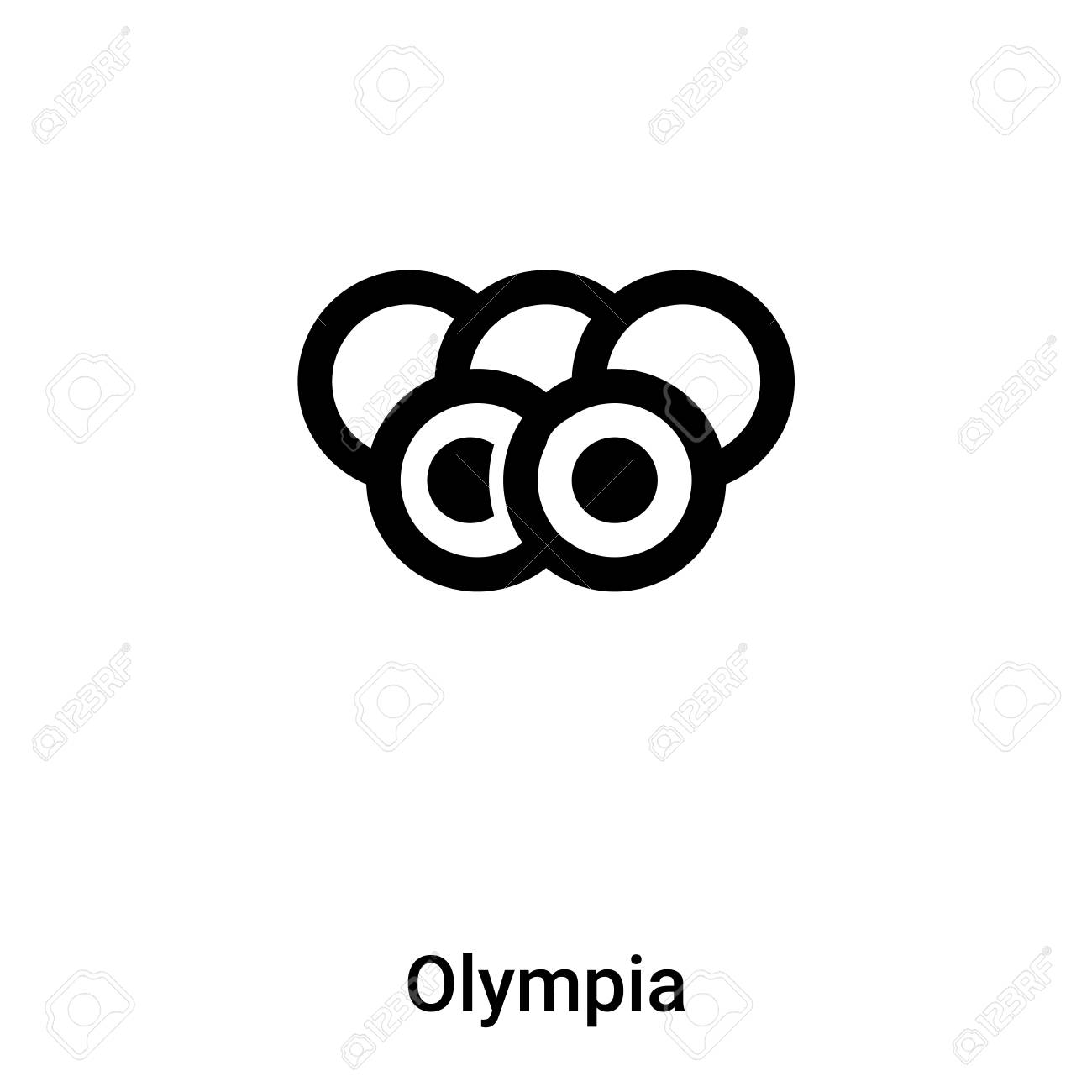 Olympia Icon Vector Isolated On White Background Filled Black