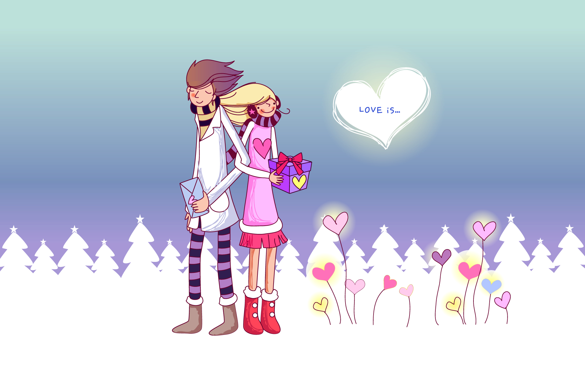 Love Cartoon Image Wallpaper