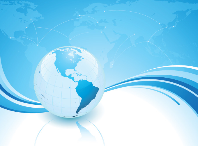 Blue Business Background With World Globe Vector Archive