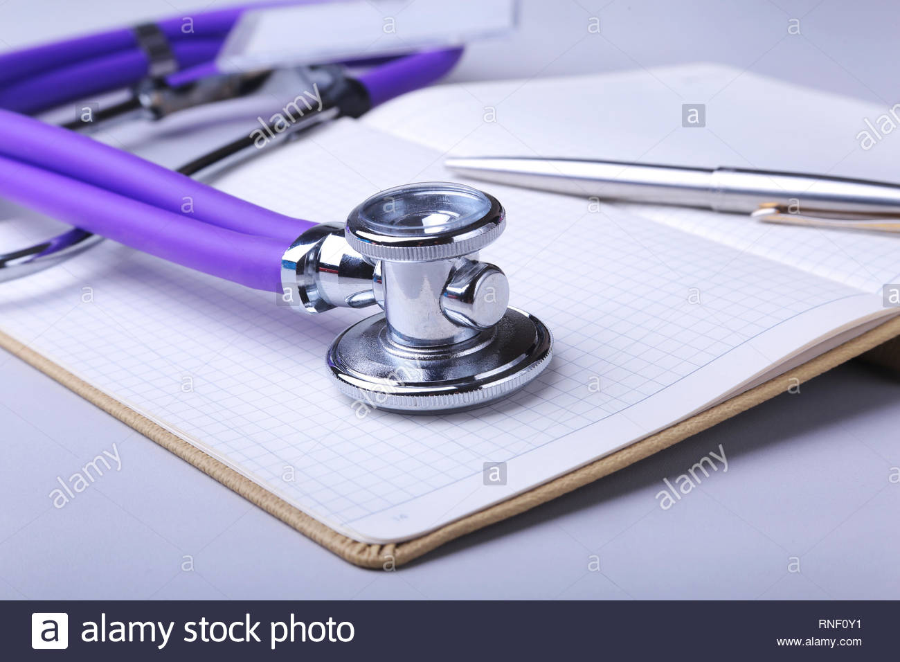 Stethoscope Rx Prescription And Note Isolated On White Background