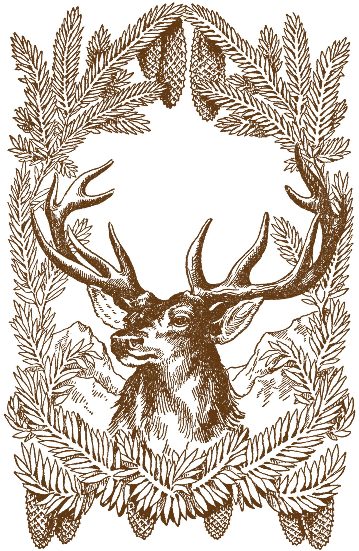 Vintage Christmas Pictures Deer The Graphics Fairy